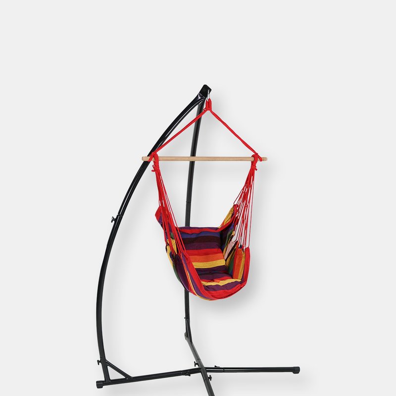 Sunnydaze Decor Sunnydaze Indoor-outdoor Hanging Hammock Chair Swing And X-stand Set In Red