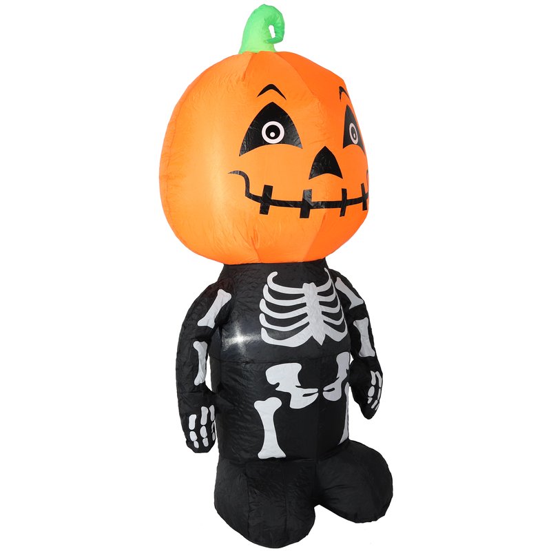 Sunnydaze Decor Sunnydaze Pumpkin Head Skeleton Halloween Inflatable Yard Decoration In Black