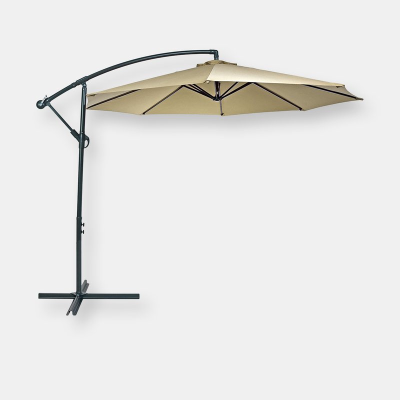 Sunnydaze Decor Sunnydaze Steel Brown 10-foot Outdoor Offset Umbrella In White