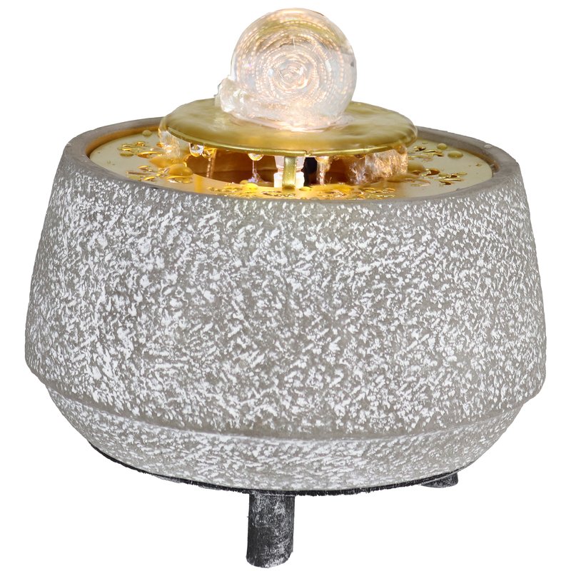 Sunnydaze Decor Sunnydaze Tranquil Sands Polystone Indoor Fountain With Glass Ball In Gray