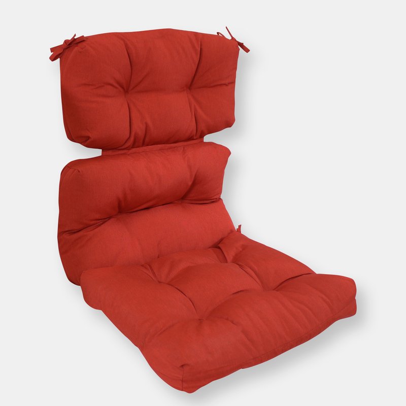 Sunnydaze Decor Sunnydaze Tufted Indoor/outdoor Tufted High Back Chair Cushion In Red