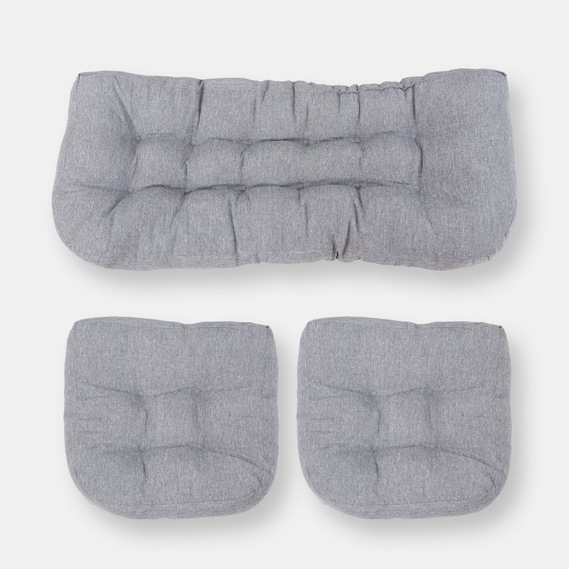 Sunnydaze Decor U-shaped Olefin Tufted Setee Cushion Set Outdoor Patio Accessory In Grey