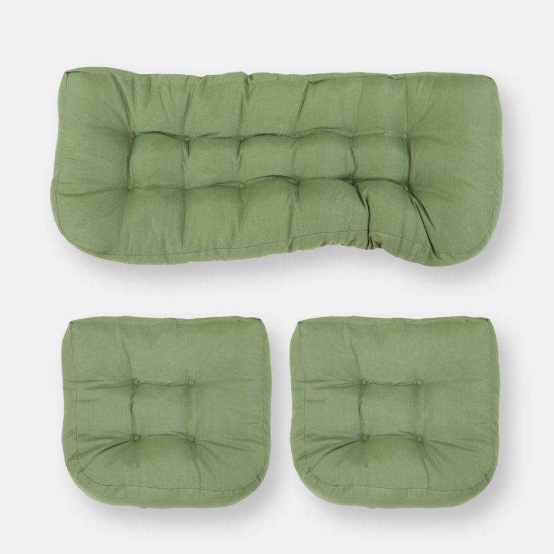 Sunnydaze Decor U-shaped Olefin Tufted Setee Cushion Set Outdoor Patio Accessory In Green