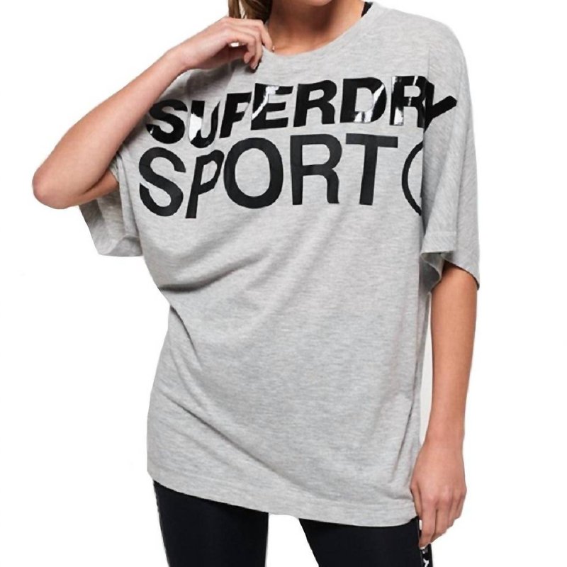 Shop Superdry Active Loose Boyfriend T-shirt In Grey