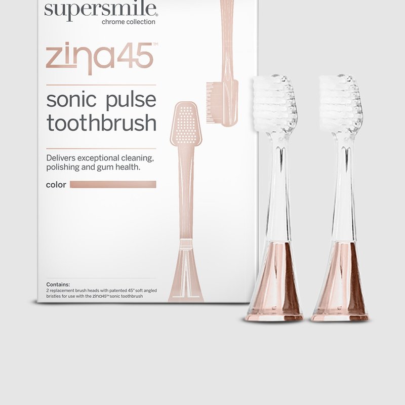 Supersmile Zina45™ Sonic Pulse Toothbrush Replacement Heads In Gold
