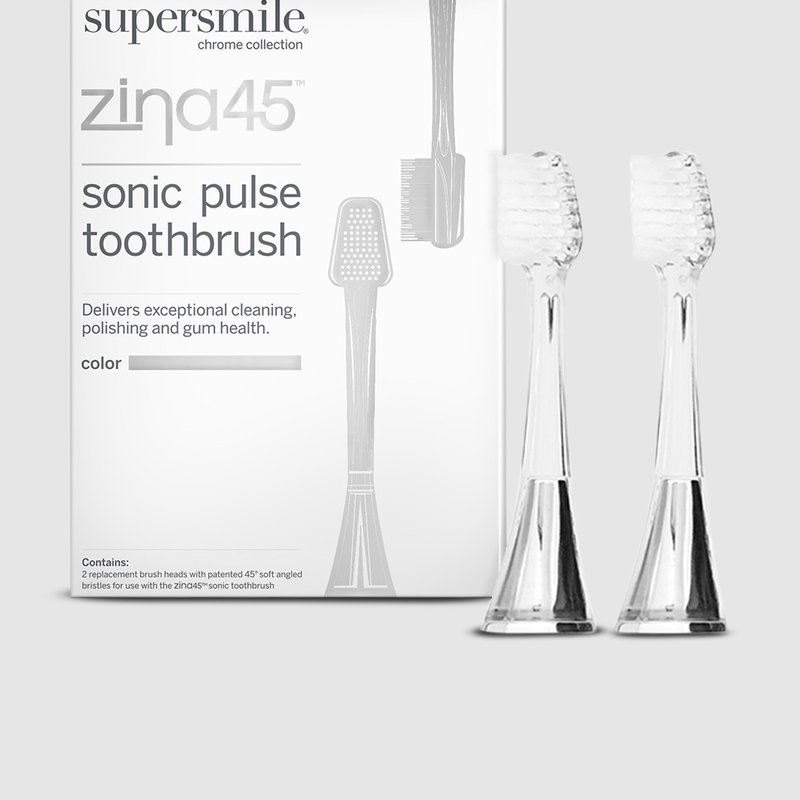Supersmile Zina45™ Sonic Pulse Toothbrush Replacement Heads In Grey