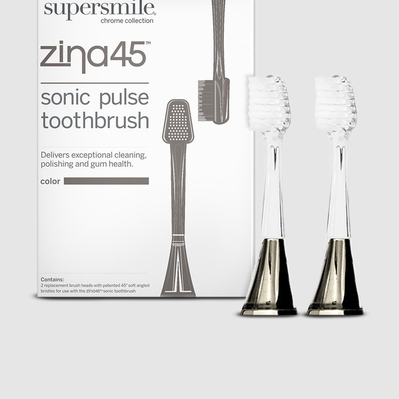 Supersmile Zina45™ Sonic Pulse Toothbrush Replacement Heads In Grey