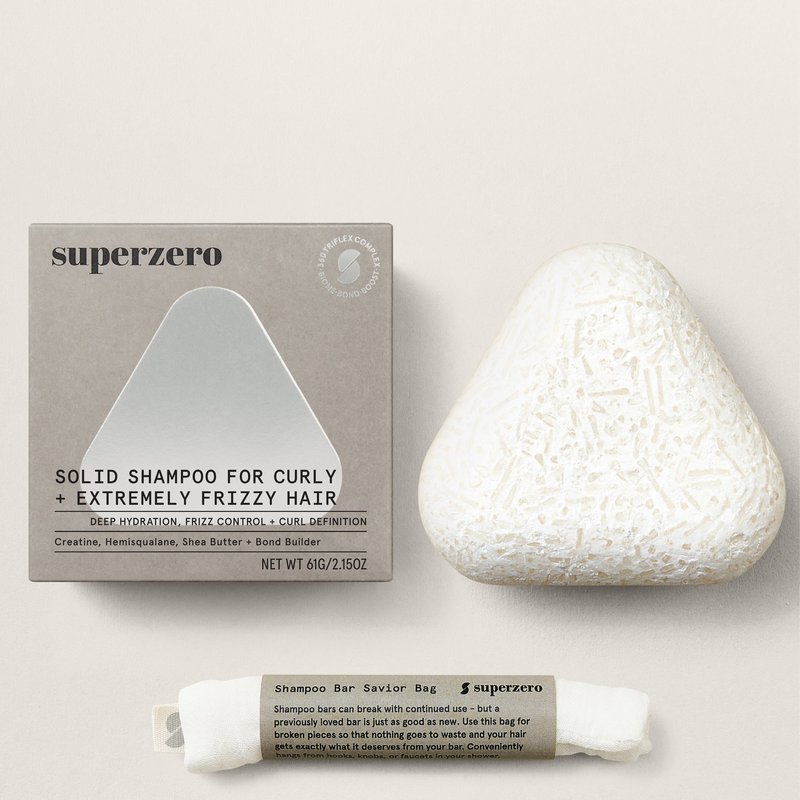 Superzero Deep Moisture + Anti Frizz Shampoo Bar For Curly, Coily, Extremely Frizzy Hair