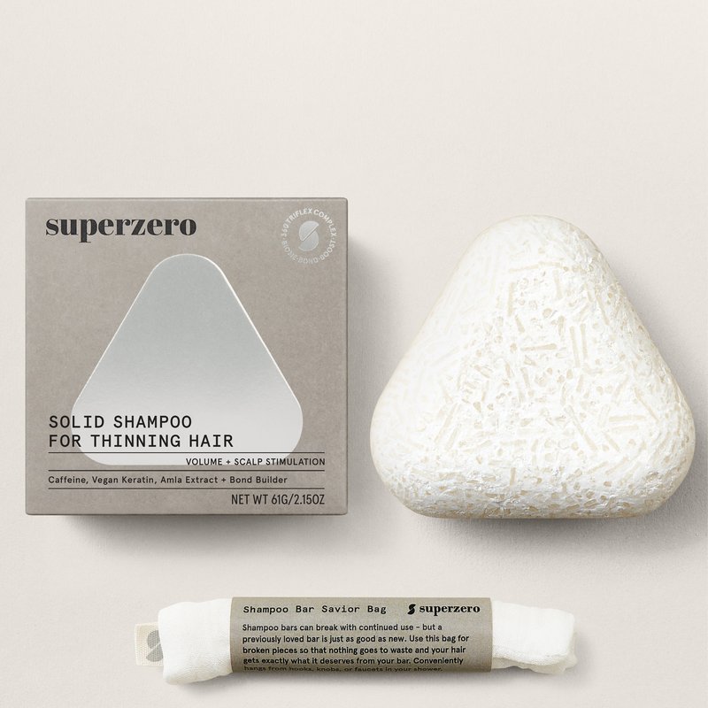 Superzero Strengthening & Scalp Stimulating Shampoo Bar For Thinning Hair 2.35 oz / 67 ml