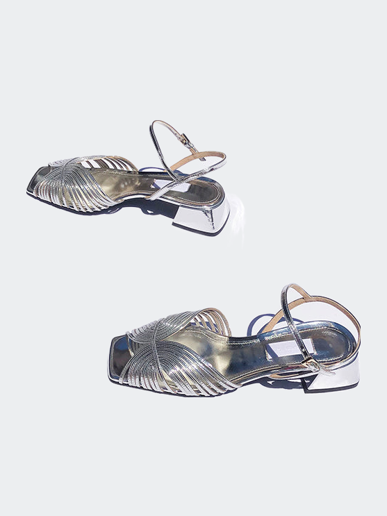 Suzanne Rae 70s Low Sandal In Grey