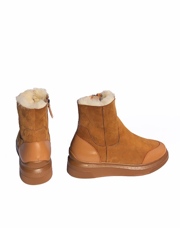 Suzanne Rae Back In Stock Shearling Sneaker Boot In Brown