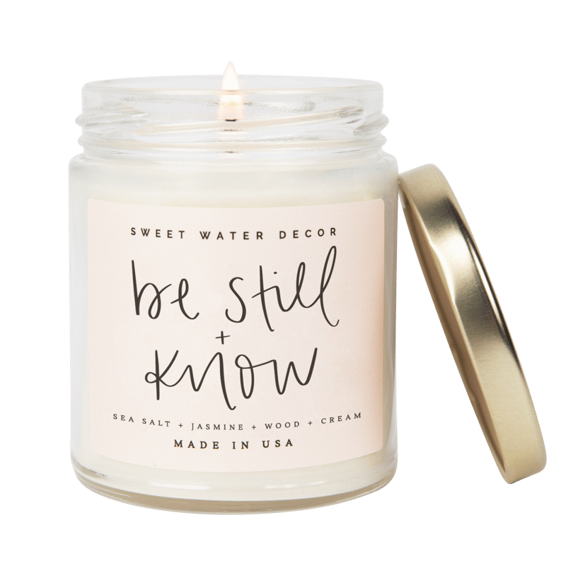 Sweet Water Decor Be Still And Know Soy Candle In White