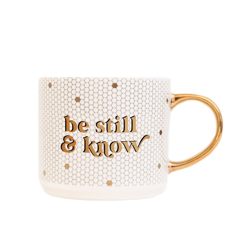 Sweet Water Decor Be Still And Know Tile Coffee Mug In White
