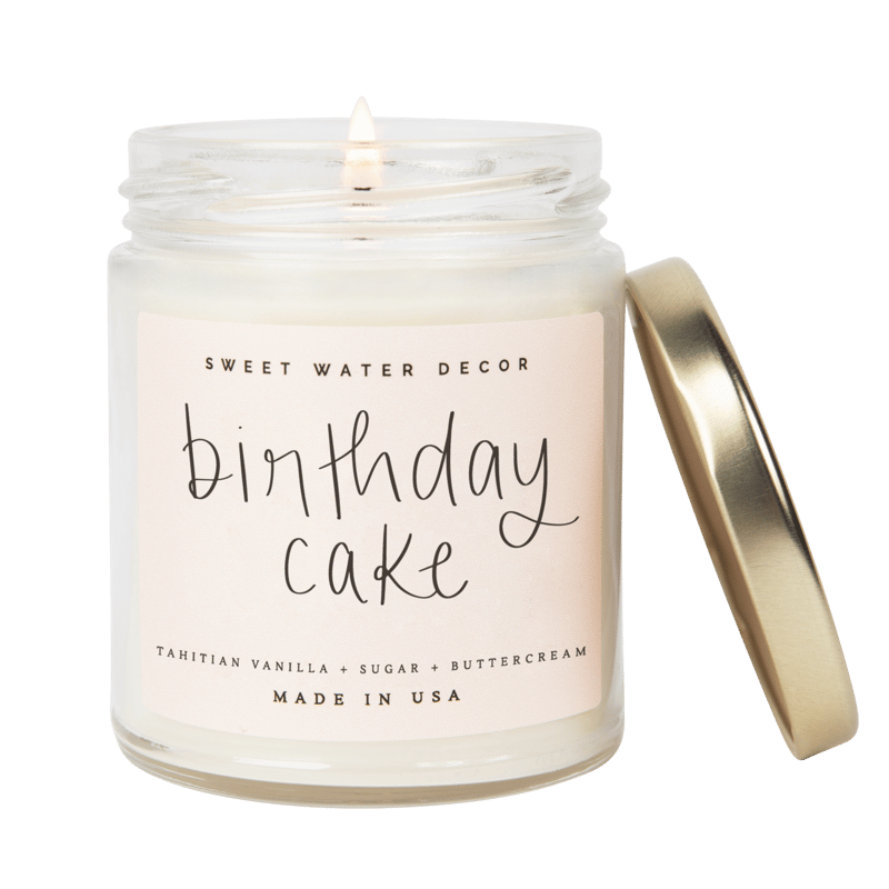 Sweet Water Decor Birthday Cake Soy Candle In White