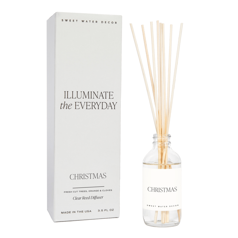 Sweet Water Decor Christmas Clear Reed Diffuser In White