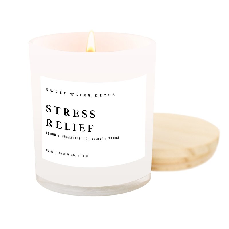 Sweet Water Decor Stress Relief Soy Candle In White