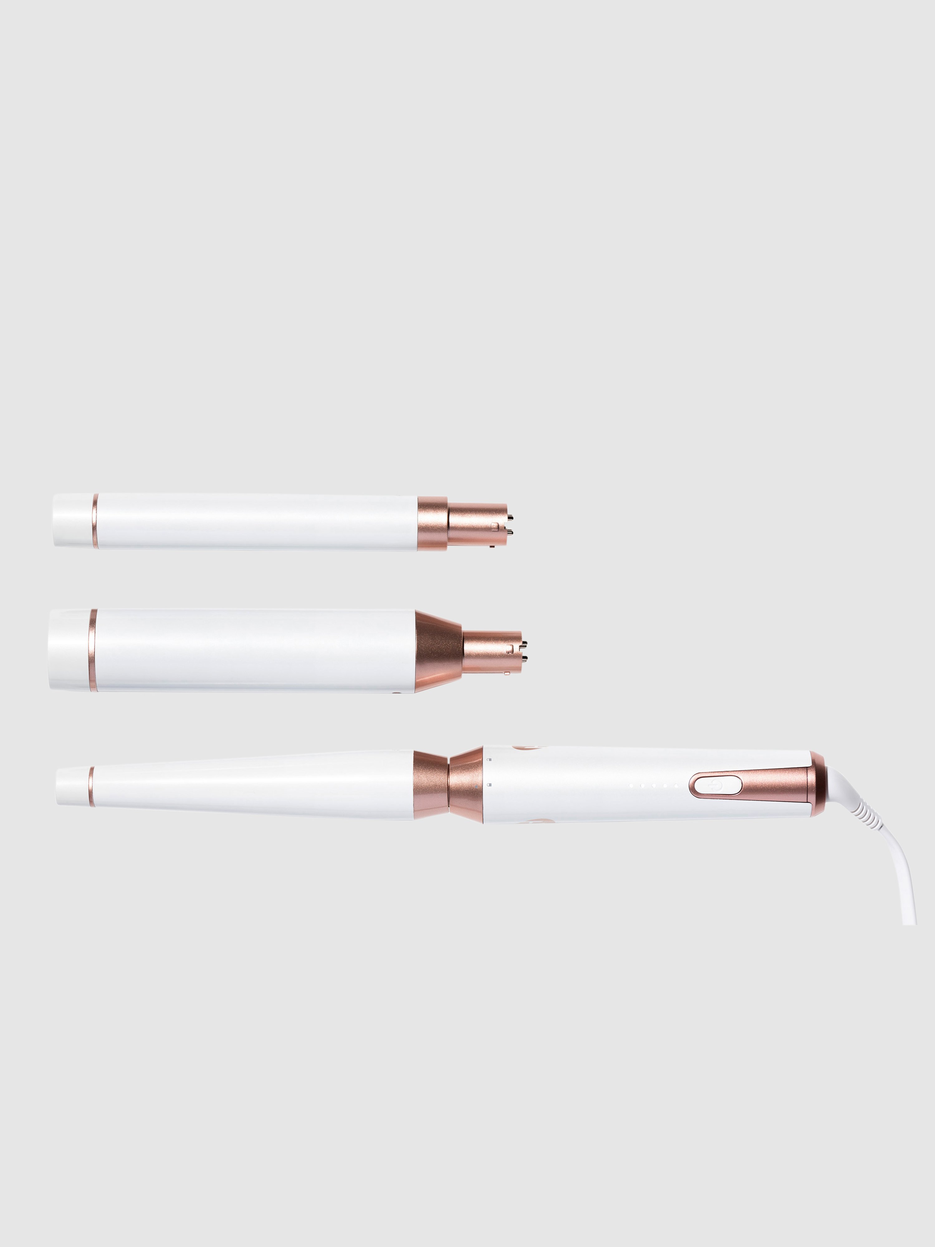 T3 Whirl Trio Interchangeable Styling Wand Set In White/rose Gold