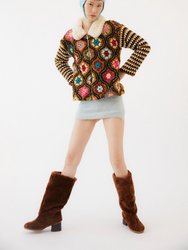 Clara Crochet Jacket - Rust brown