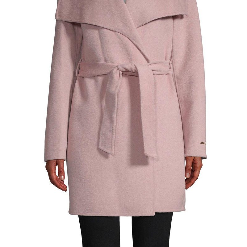 Shop Tahari Women's Powder Pink Lightweight Wool Wrap Coat Jacket