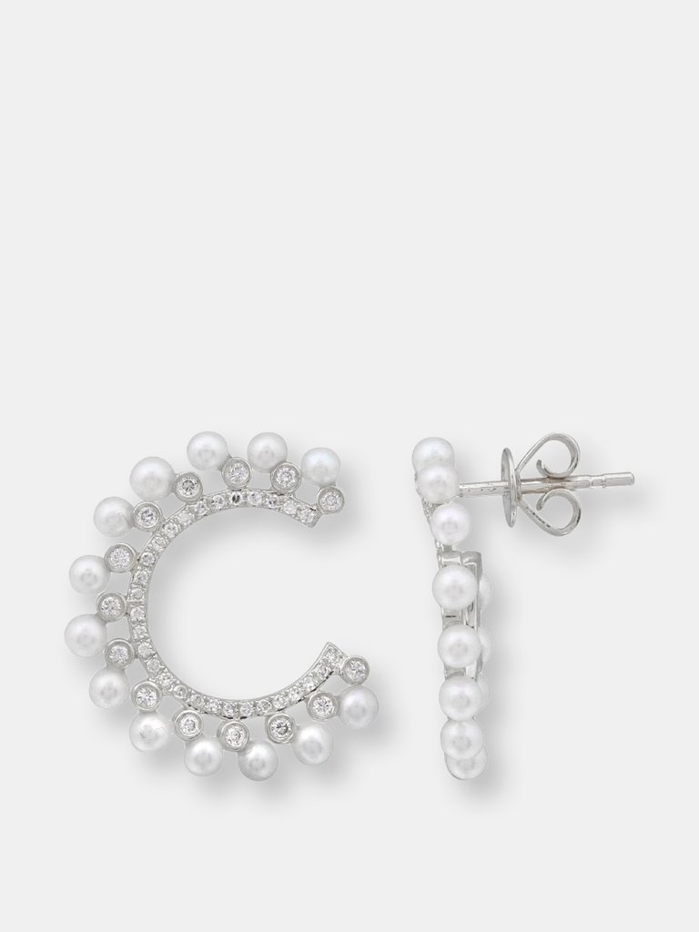 Diamond Pearl Statement Earrings
