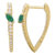 Statement V Emerald Diamond Earrings - Rose Gold