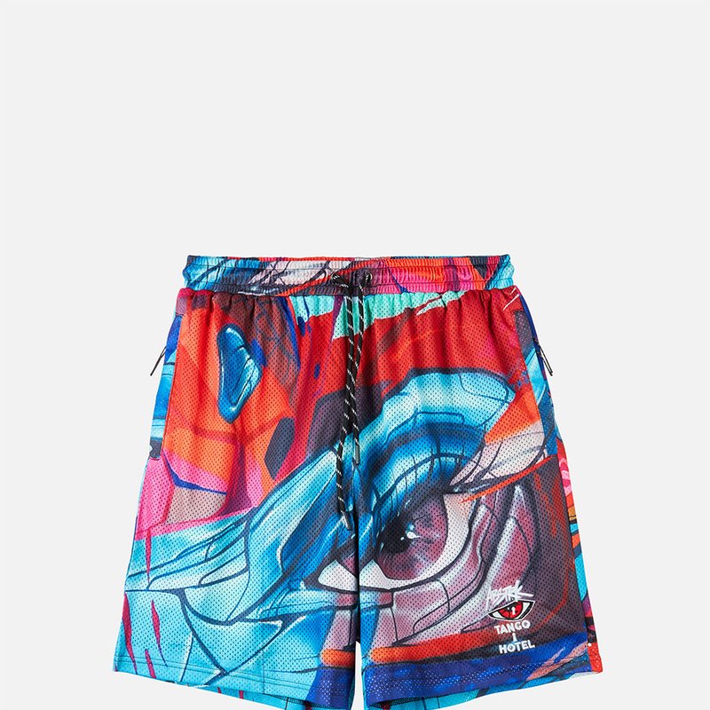 Shop Tango Hotel Abstrk Mesh Shorts In Red