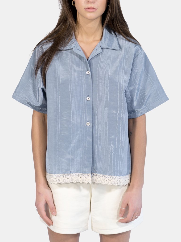 Victorian Moire Shirt - Victorian Blue
