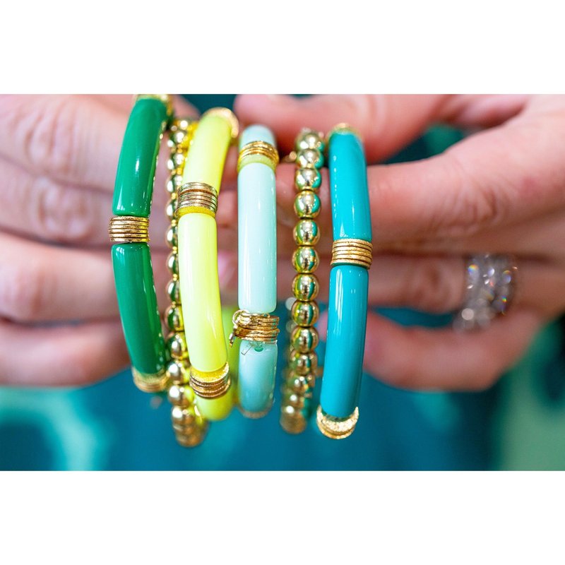 Taylor Reese Emerald Isle Bracelet Stack In Blue