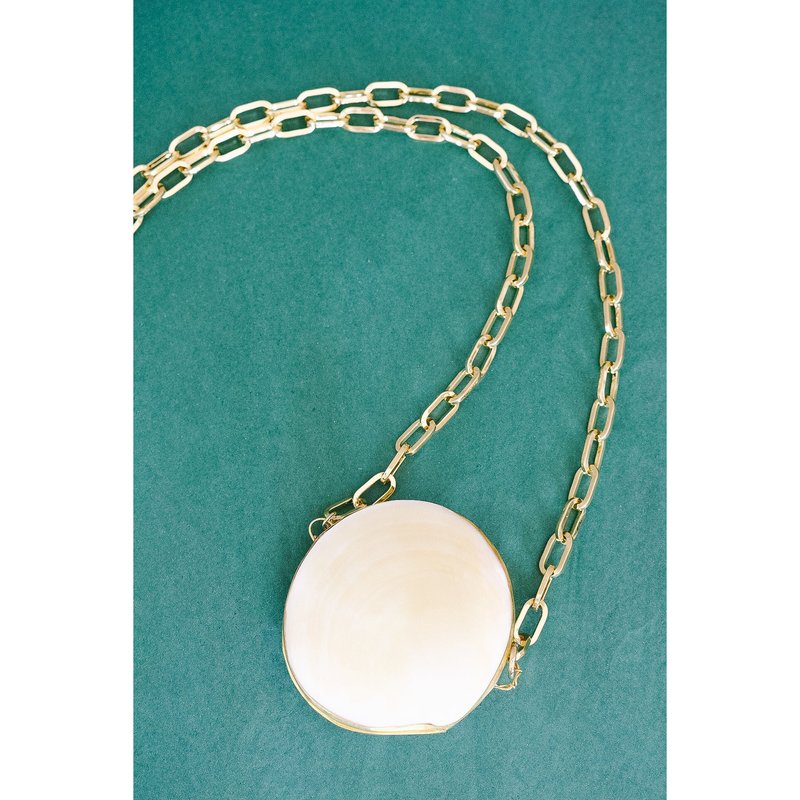 Shop Taylor Reese Pecten Shell Trinket Purse Necklace In White