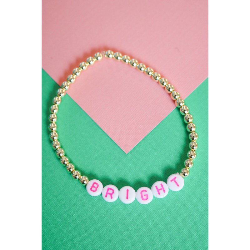 Taylor Reese Pink "bright" Little Holiday Bracelet In Gold