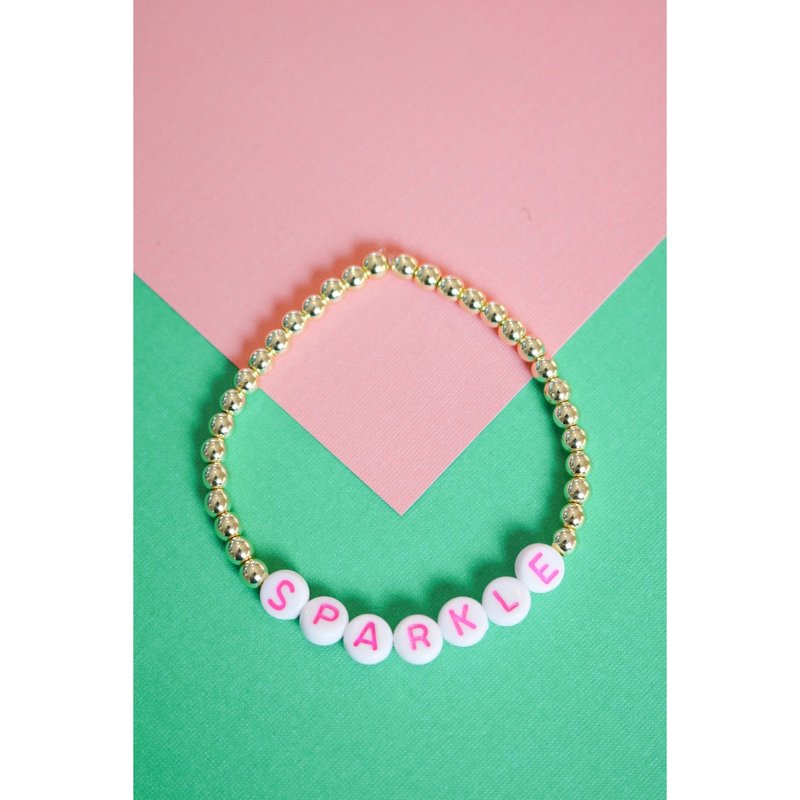 Taylor Reese Pink "sparkle" Little Holiday Bracelet In Gold