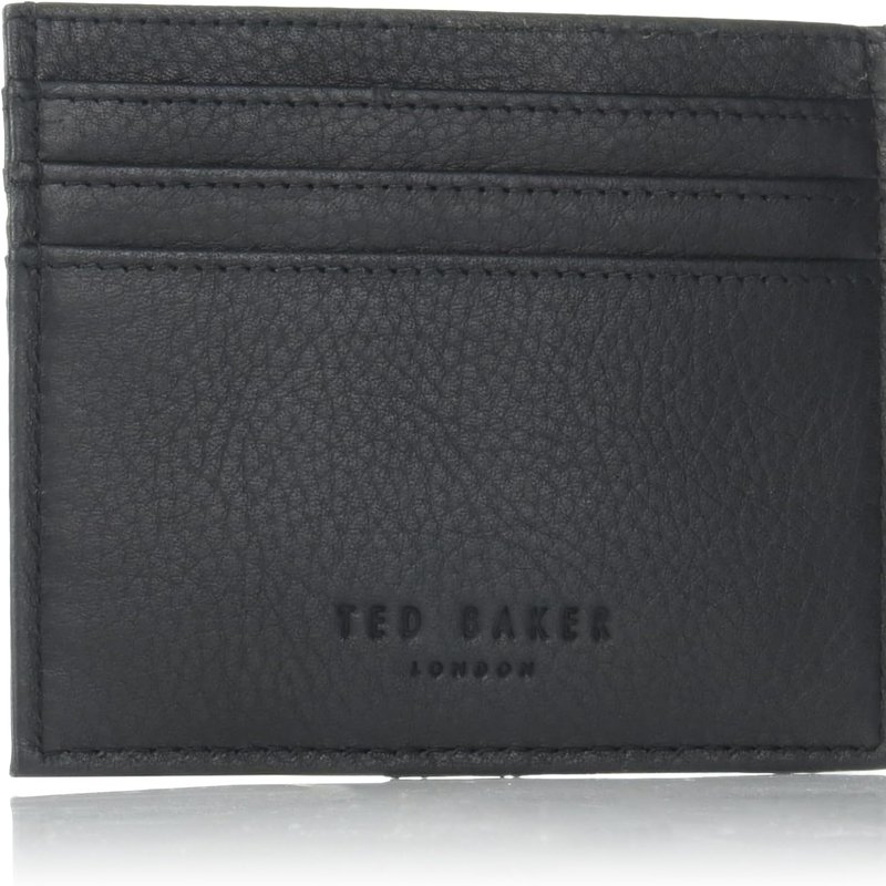 Ted Baker Men Cardholder Leather Wallet Evet Striped Pu Black Os