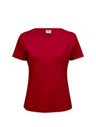 Tee Jays Womens/Ladies Interlock Short Sleeve T-Shirt (Red) - Red