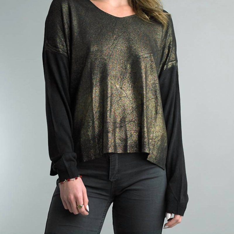 Shop Tempo Paris Sparkle And Shine Long Sleeve Sweater In Black