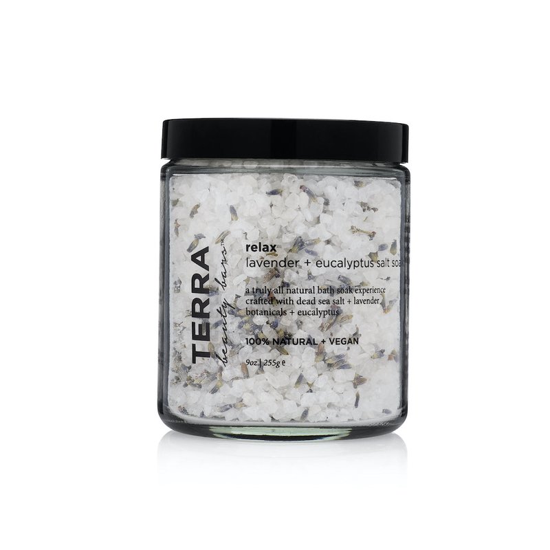 Terra Beauty Products Relax Lavender + Eucalyptus Salt Bath Soak