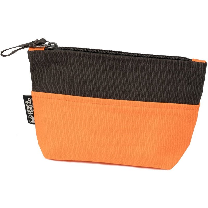 Terra Thread Canvas Cosmetic Bag In Orange
