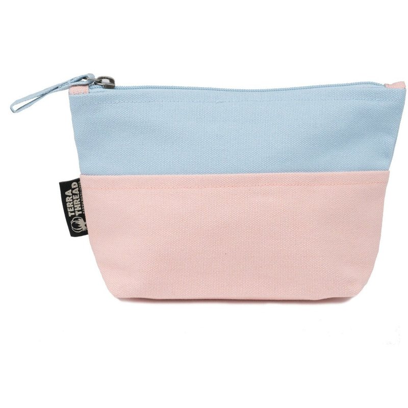 Terra Thread Canvas Cosmetic Bag In Pink