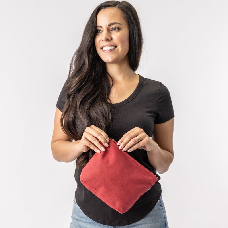 Terra Thread Eco Friendly Makeup Bag In Red