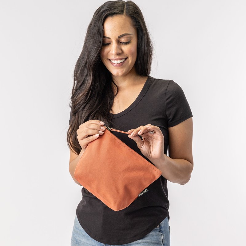 Terra Thread Eco Friendly Makeup Bag In Orange