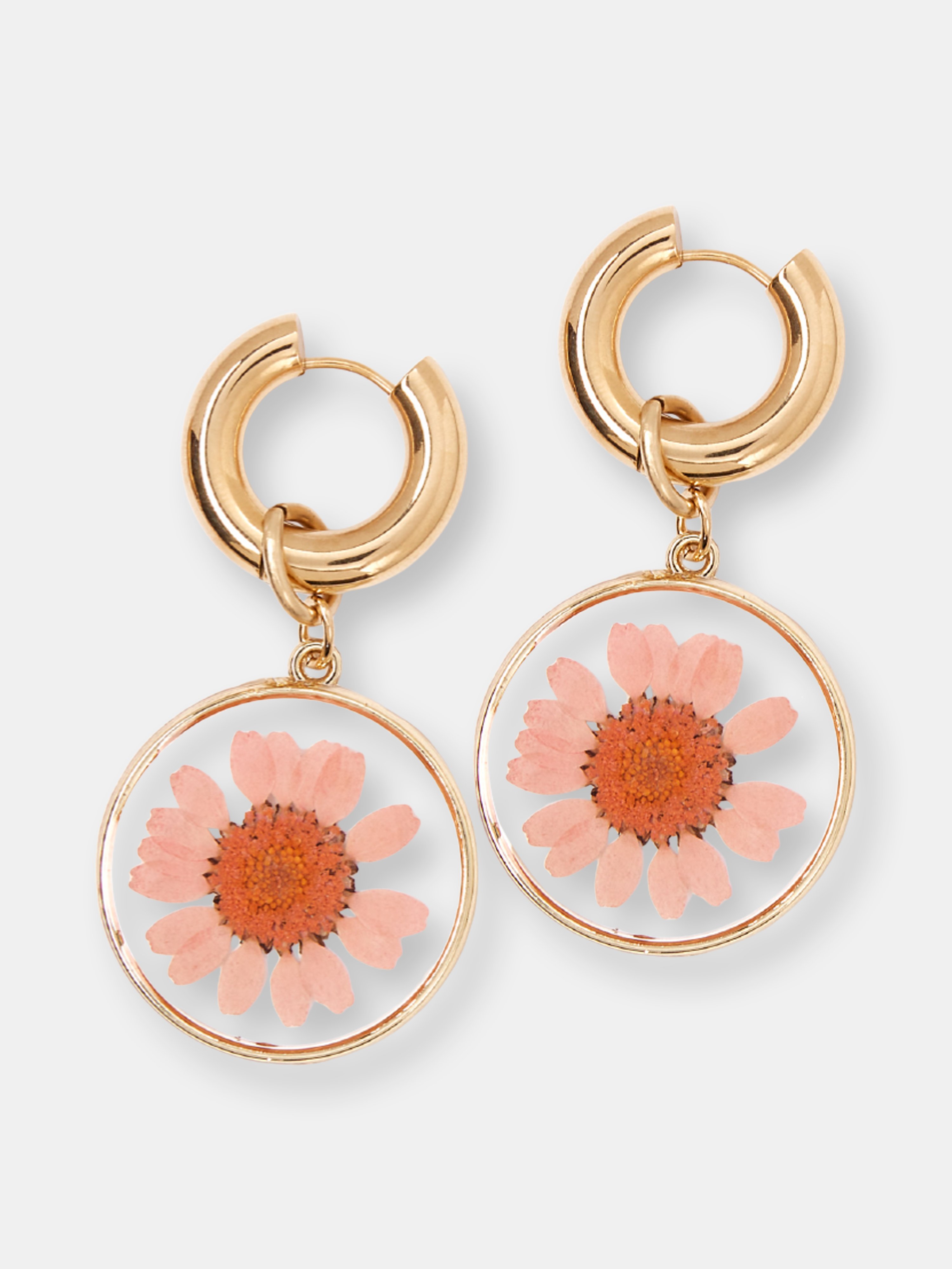 TESS + TRICIA TESS + TRICIA FLOWER HOOP PINK EARRING