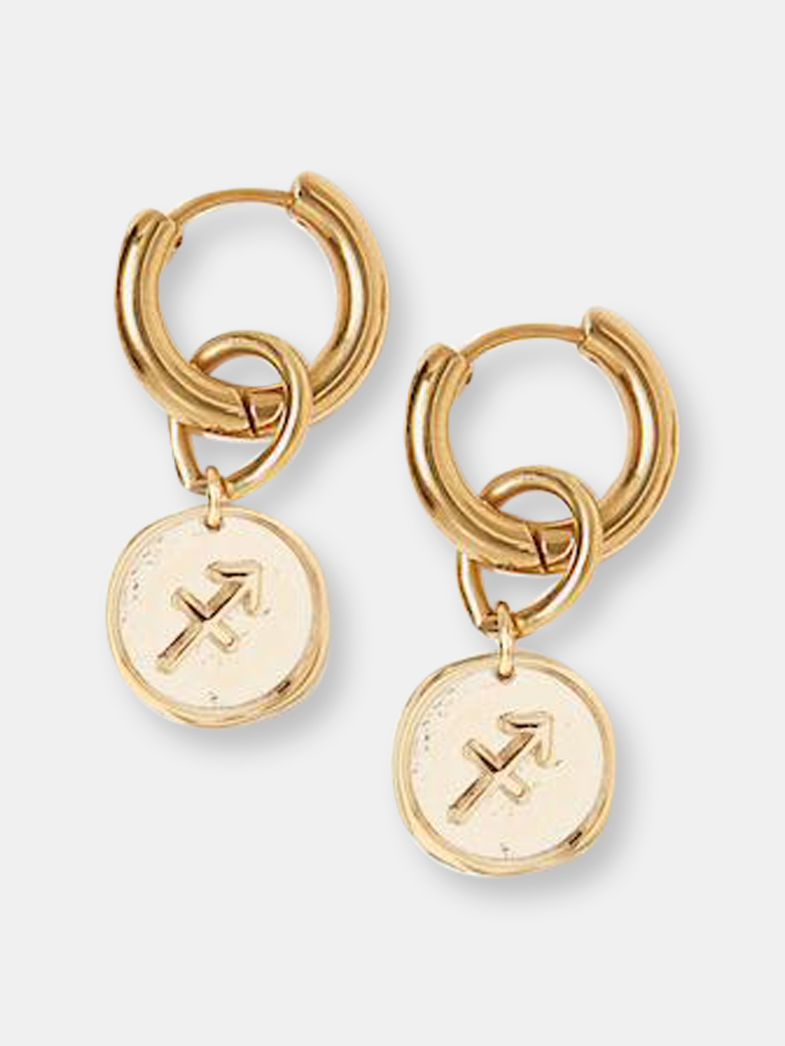 Tess + Tricia Zodiac Hoop Earrings In Gold