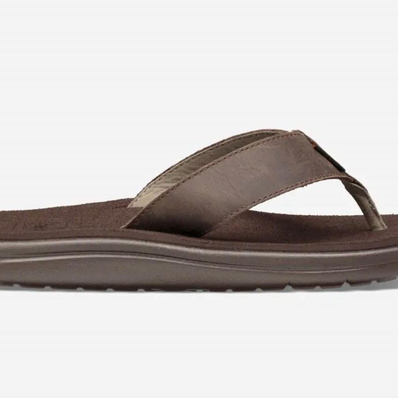 Shop Teva Men's Voya Flip Leather Sandal In Brown