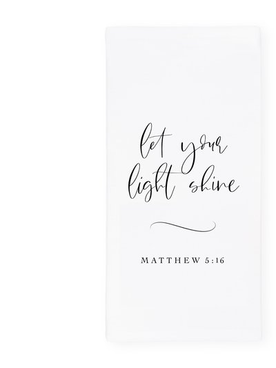 The Cotton & Canvas Co. Let Your Light Shine, Matthew 5:16 Cotton Canvas Scripture, Bible Kitchen Tea Towel product