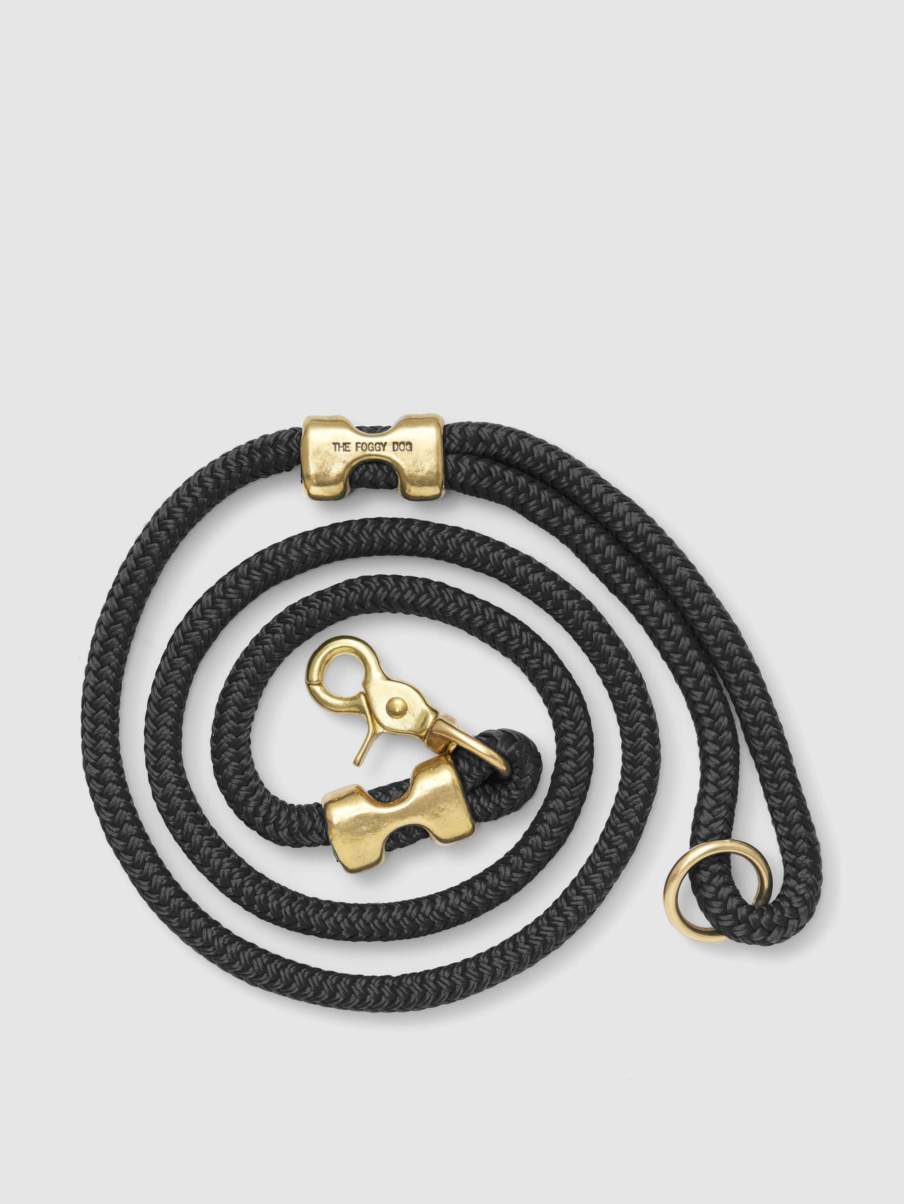 The Foggy Dog Onyx Marine Rope Dog Leash In Black