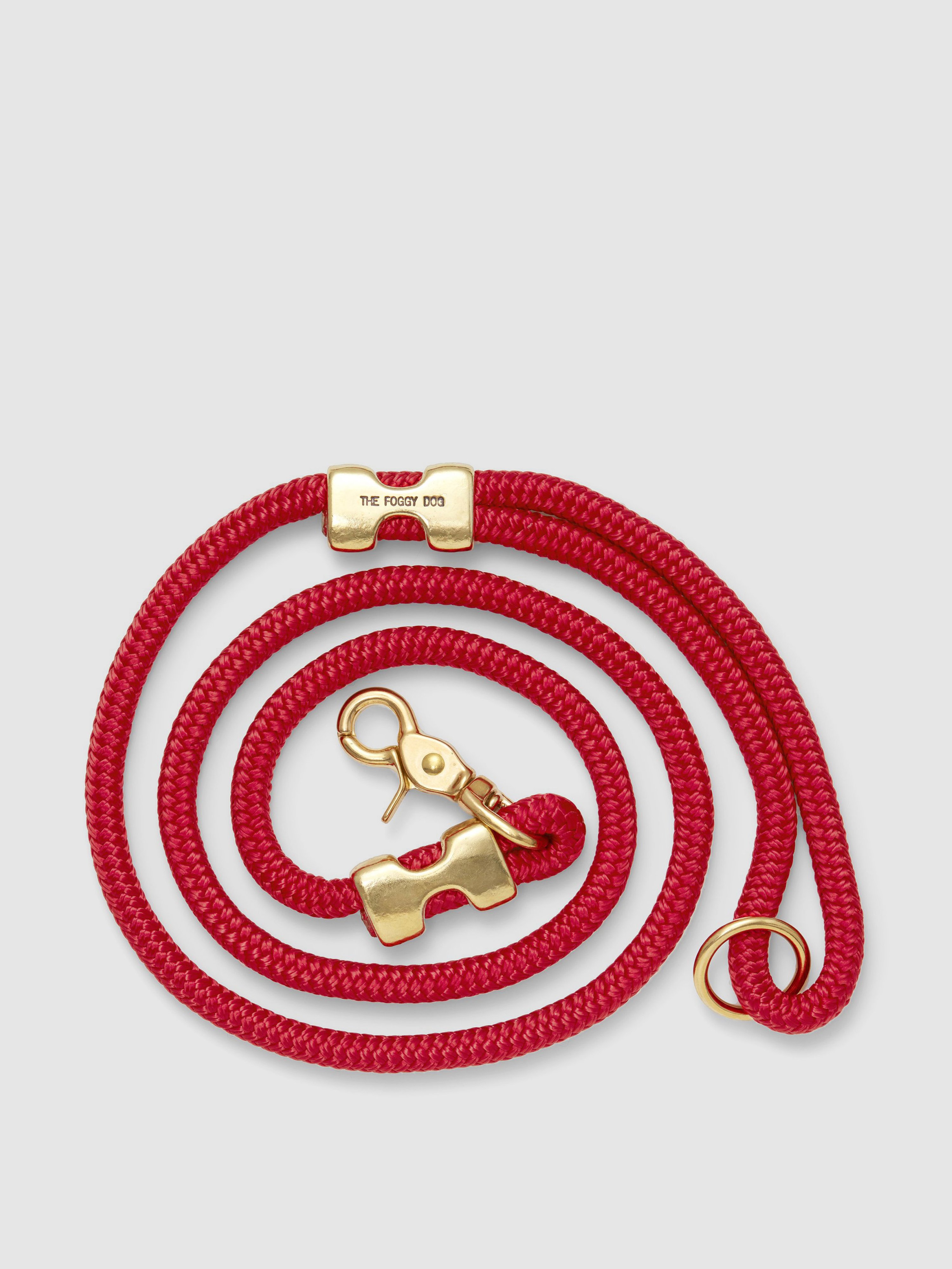 The Foggy Dog Ruby Marine Rope Dog Leash In Red