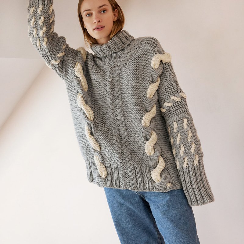 Shop The Knotty Ones Barbora Sweater In Grey