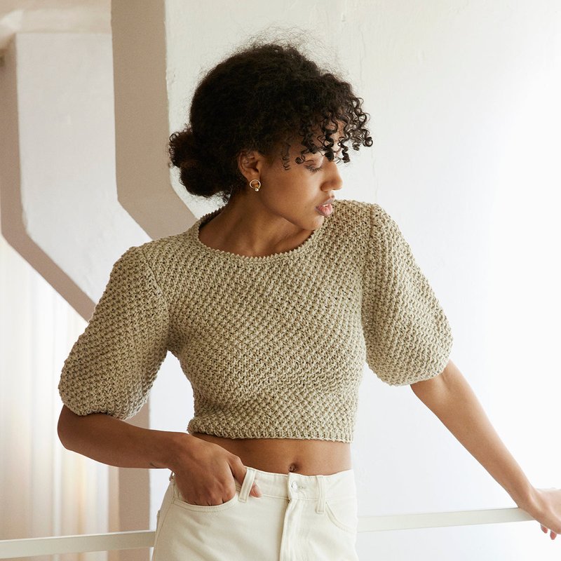 Shop The Knotty Ones Lake Galvė: Natural Linen Top In White