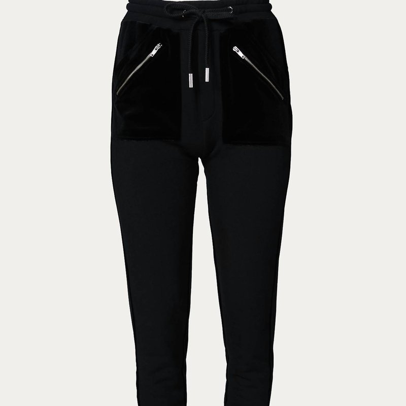 Shop The Kooples Dual Fabric Joggers In Black