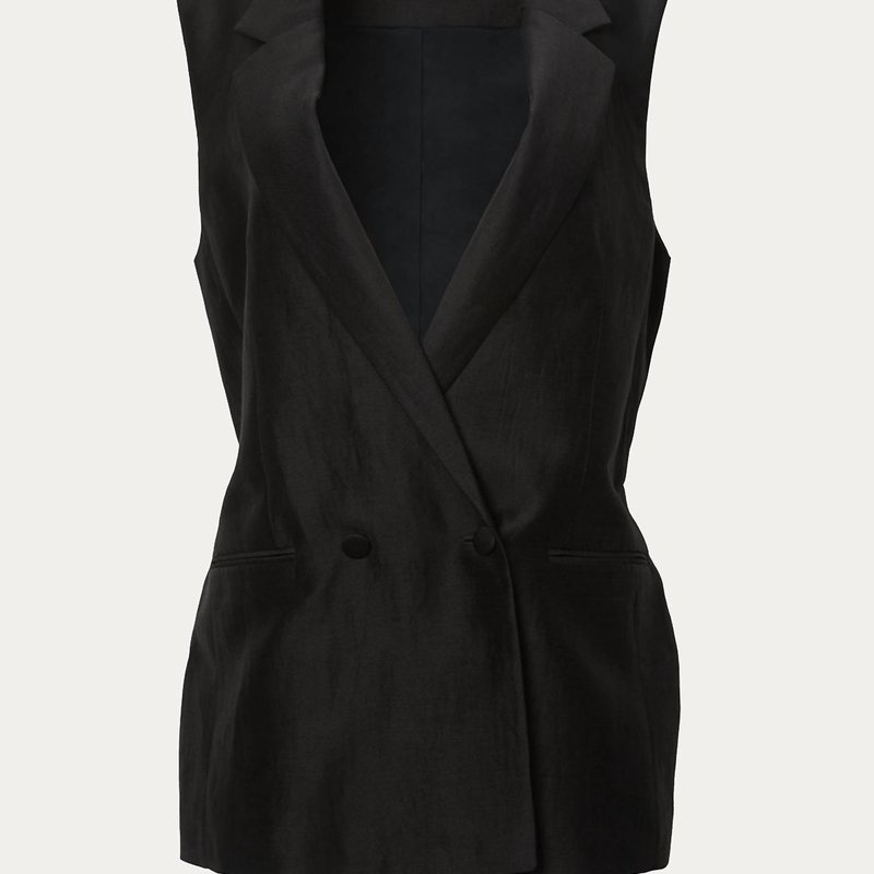 Shop The Kooples Sleeveless Black Jacket With Chain