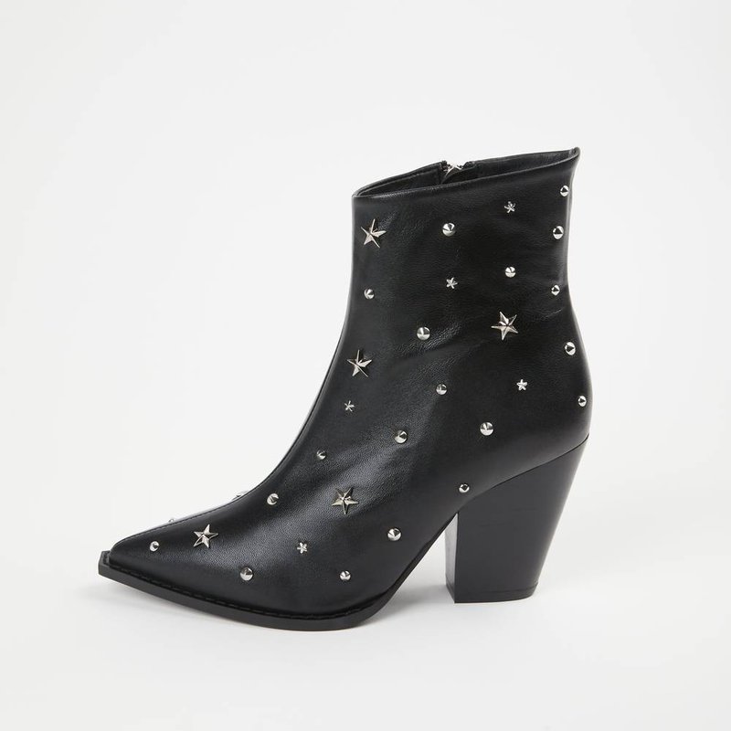 Shop The Kooples Star Studded Leather Boots In Black
